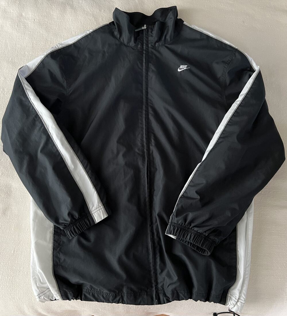 Nike Vintage 00s Black Tracksuit Set Jacket + Pants Windbreaker Y2K Men's XL / L